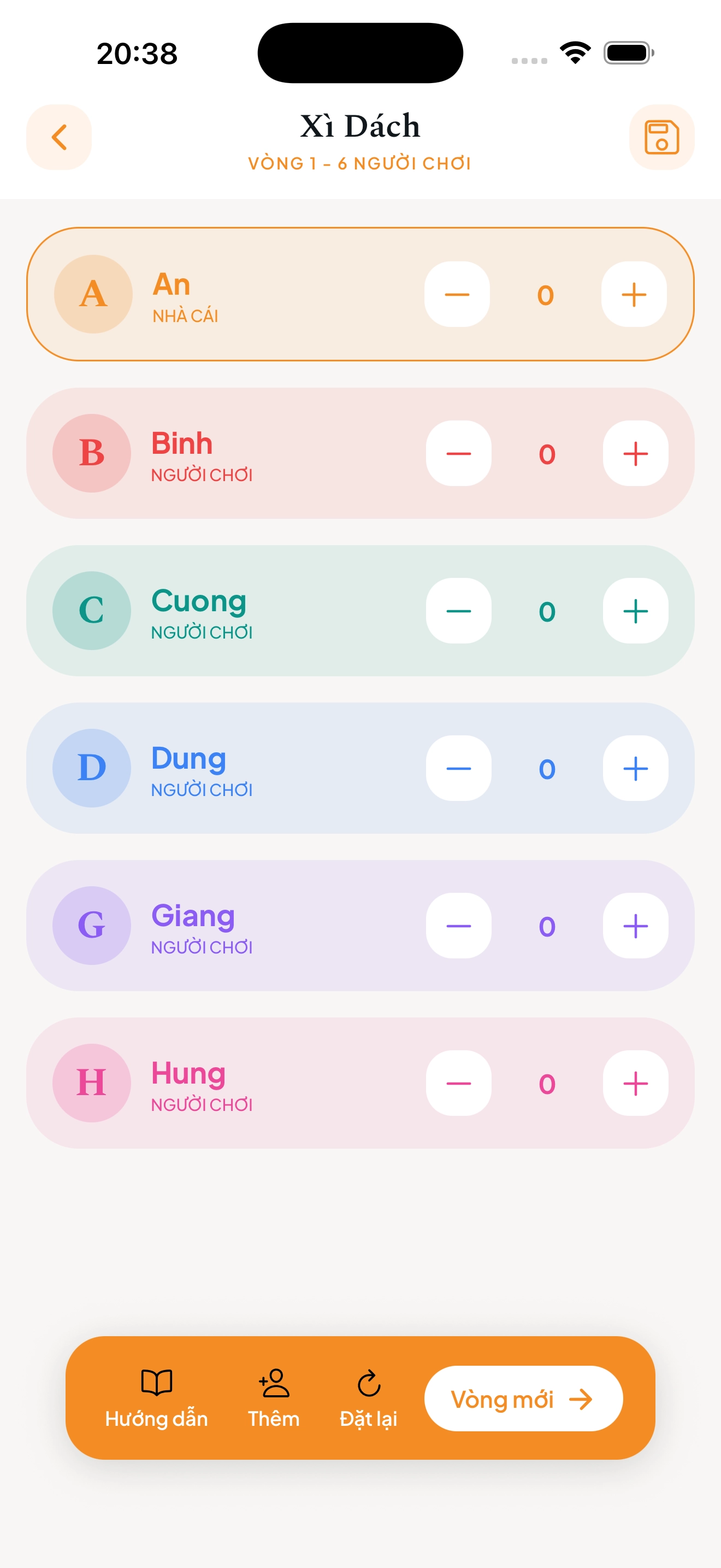 Màn hình ghi điểm